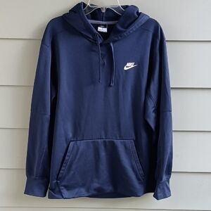 Nike Men's Navy Blue Hoodie Pouch Pocket Therma Fit Sz L